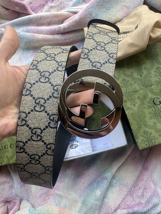 Pasek gucci meski bezowo niebieski  100 rozmiar