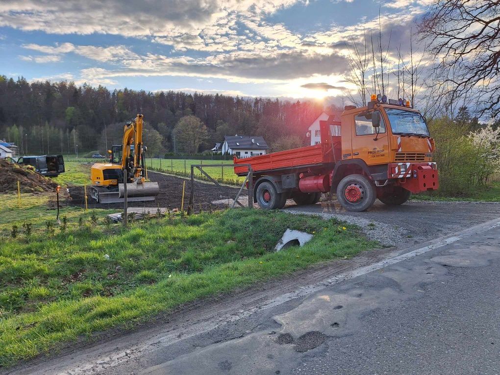 Usługi sprzętem budowlanym w Bieszczadach Koparki wywrotki kruszywa