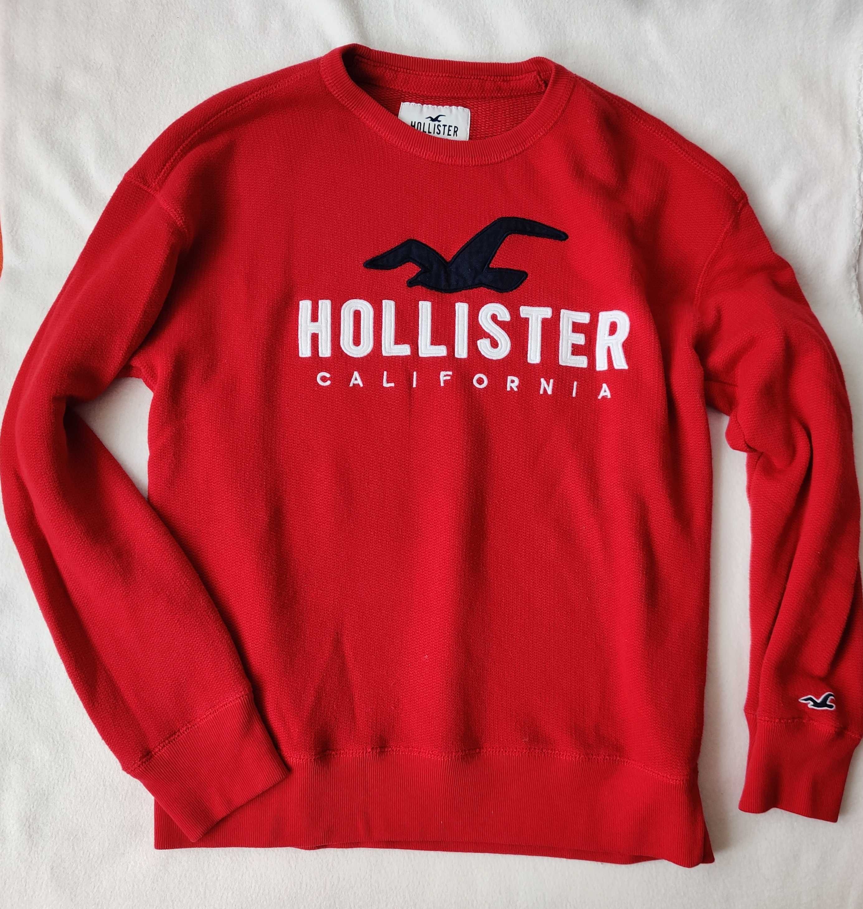 Hollister California sweter czerwony oryginalny męski S swetr