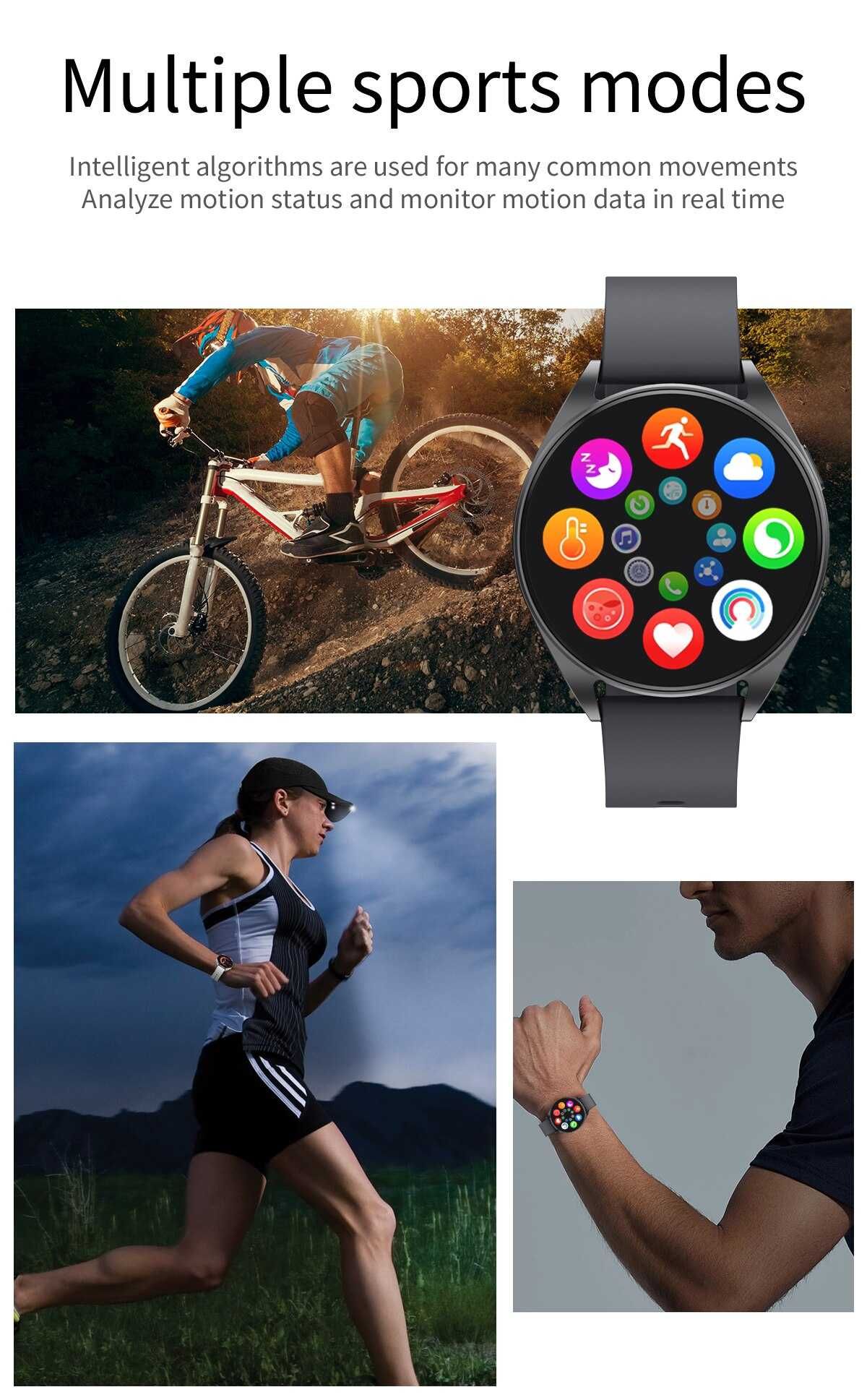 -50% SmartWatch T5 PRO telefon BT, tętno, ciśnienie, kroki, menu PL