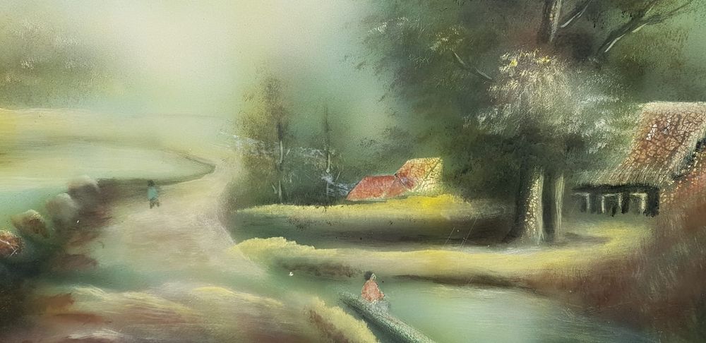 Obraz ręcznie malowany mglista ścieżka #359 Antyki Stylowy Węgrów