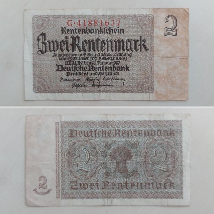 2 рентенмарки 1937 року - 60,00 грн.