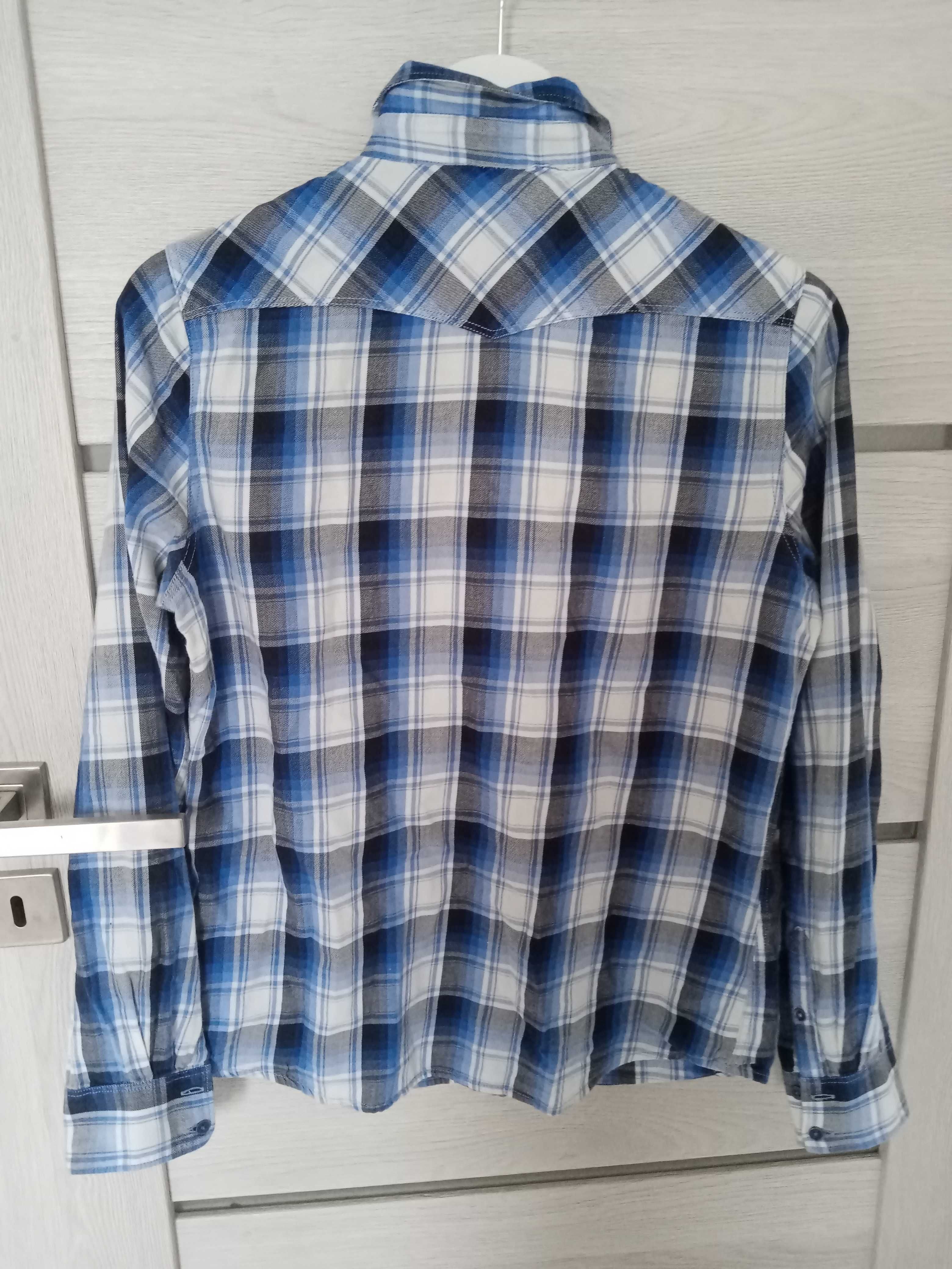 Koszula krata niebieski Wrangler Regular fit S