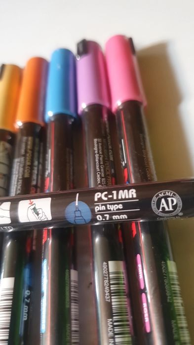 Conjunto 7 canetas Posca novas pin type