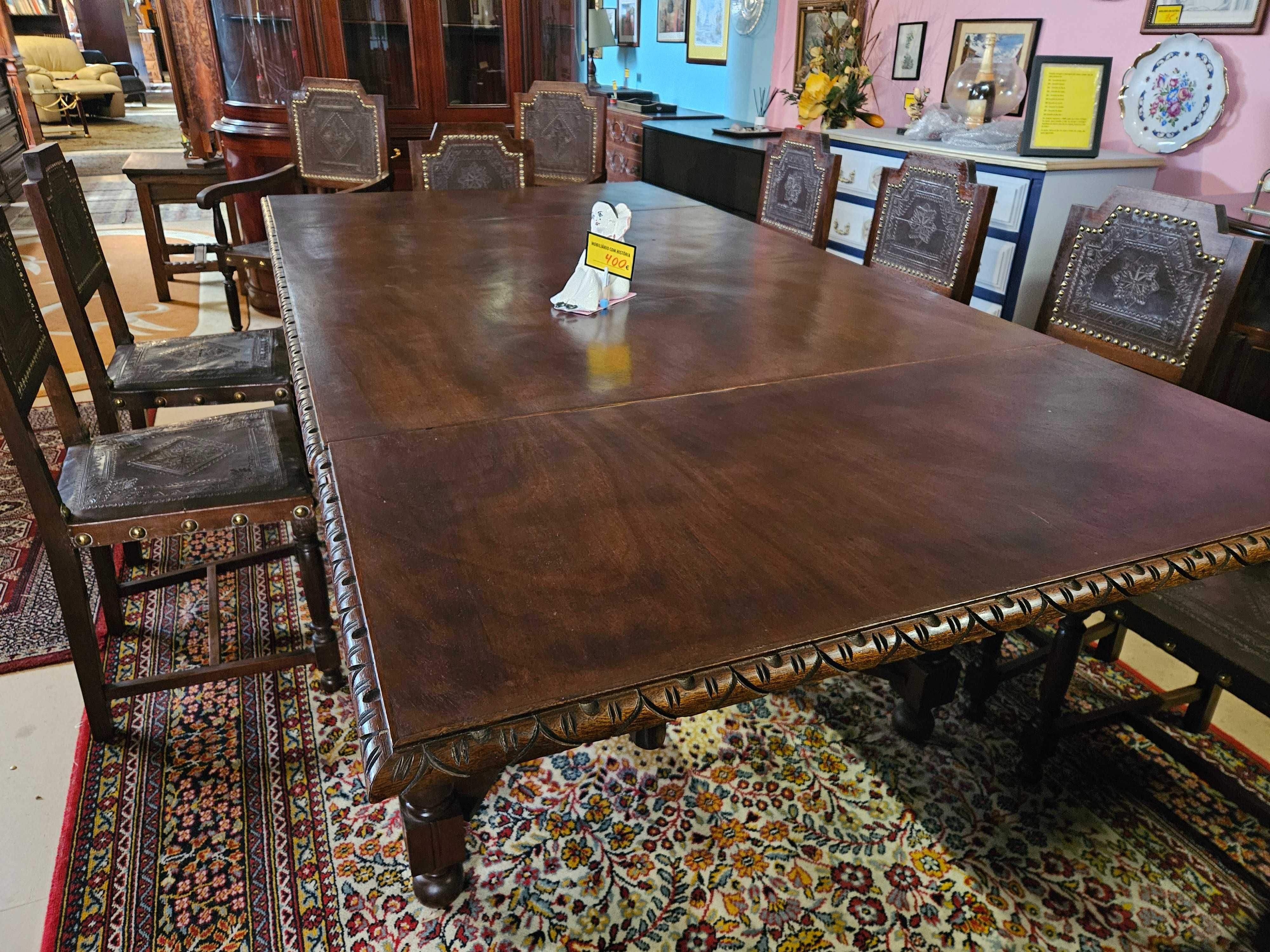 Mesa antiga em madeira maciça de estilo Holandês - Extens