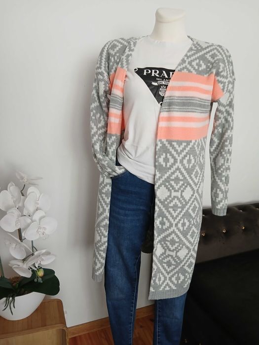 Nowy kardigan narzutka S M L piękne kolory mega model