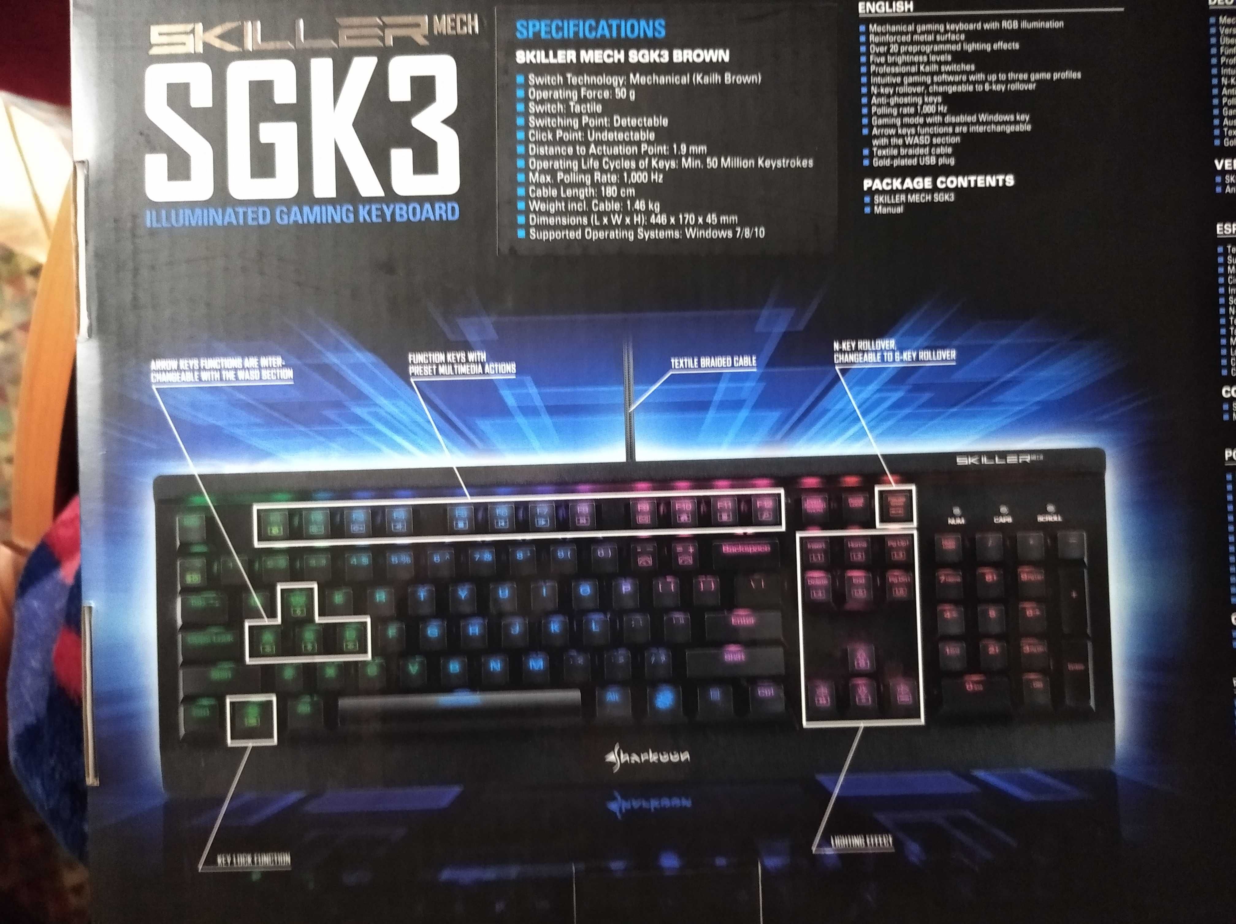 Vendo Teclado Mecânico - Sharkoon Skiller Mech SGK3 RGB PT Kailh Brown