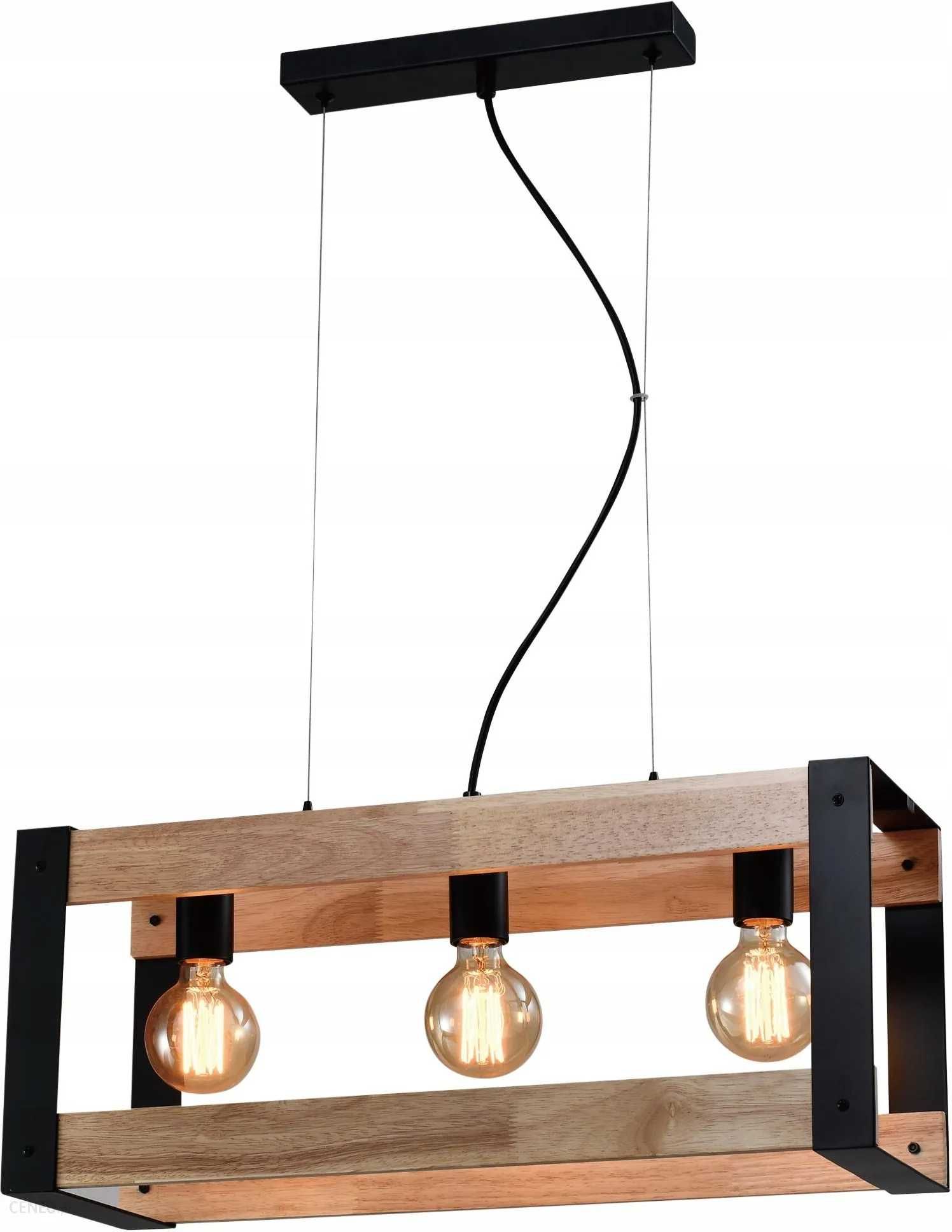 Lampa nowoczesna stalowo drewniana