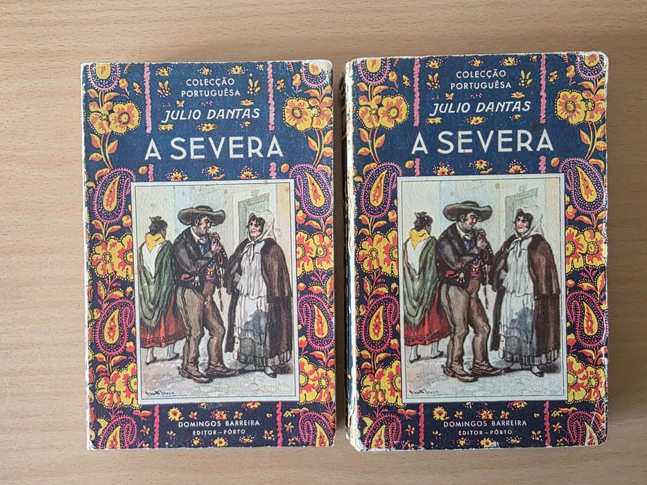 2 livros com o romance "A Severa" de Júlio Dantes