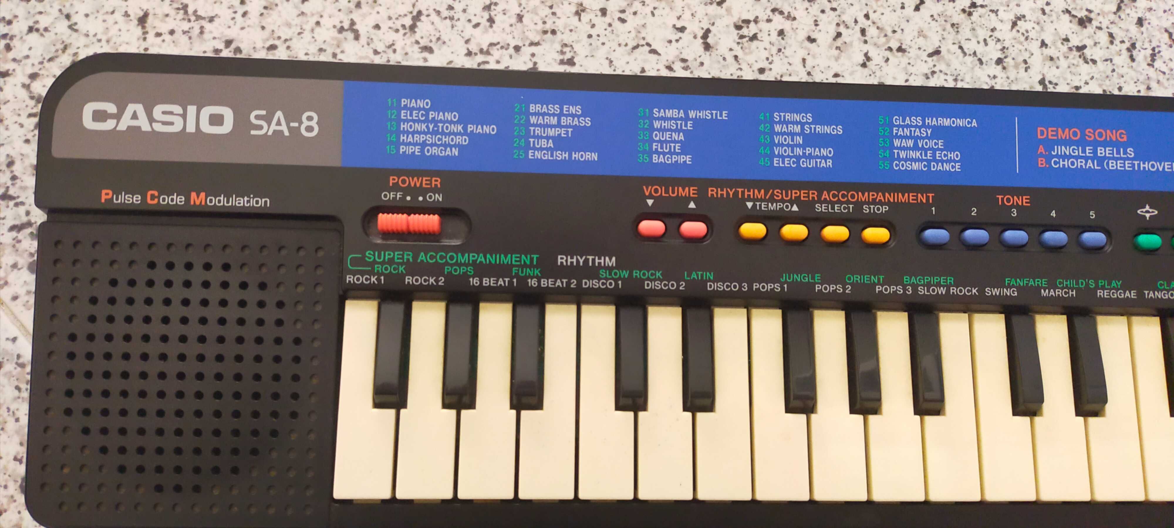 Vintage Casio SA-8 Music Synth Keyboard