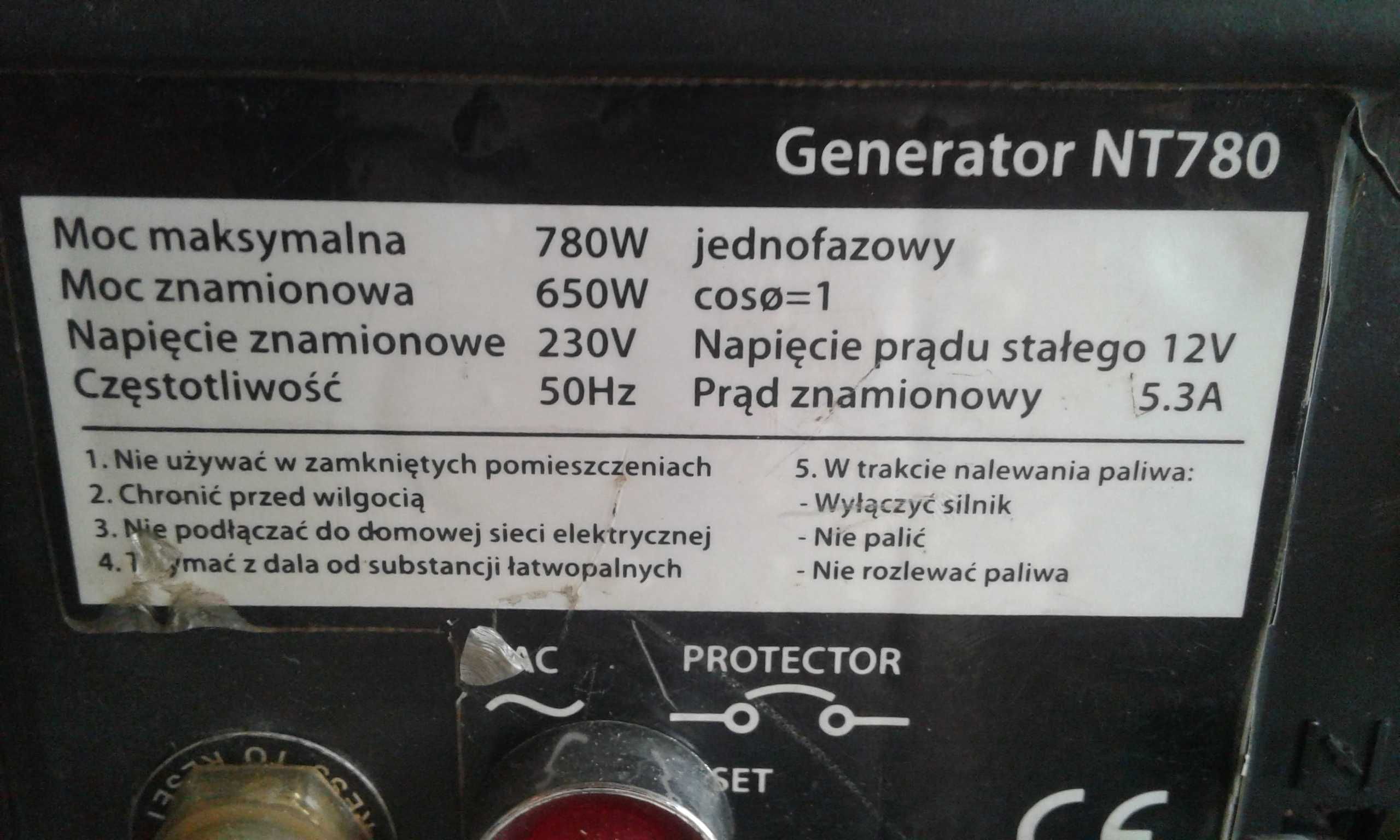 Agregat generator elektryczny 650 W