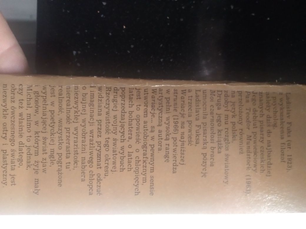 Wariacje na najniższej strunie- Ladislav Fuks.