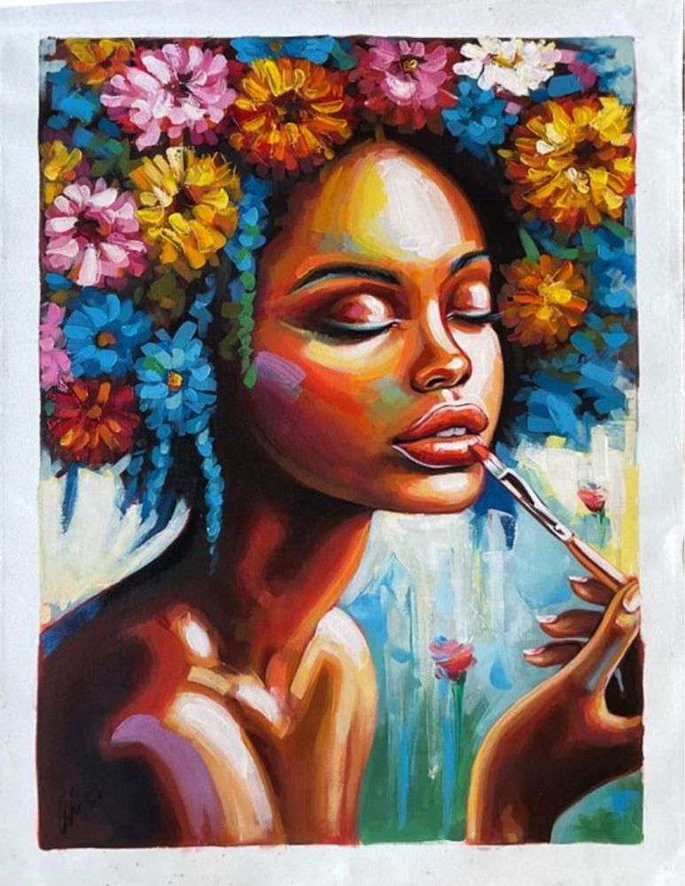 Quadro pintor Ochoa Rosto Afro