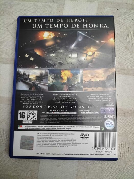Jogo PS2 Medal of Honor - European Assault em ótimo estado.