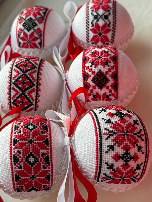 Набір новорічних кульок ручної роботи