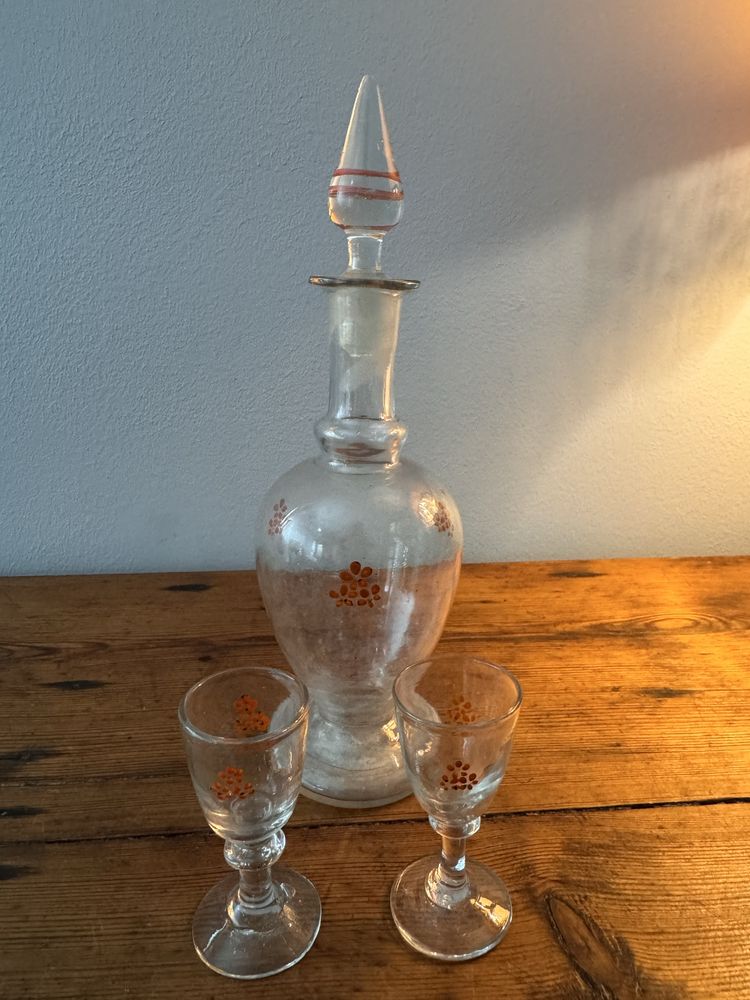 Vintage Garrfa Licoreiro Vidro Soprado