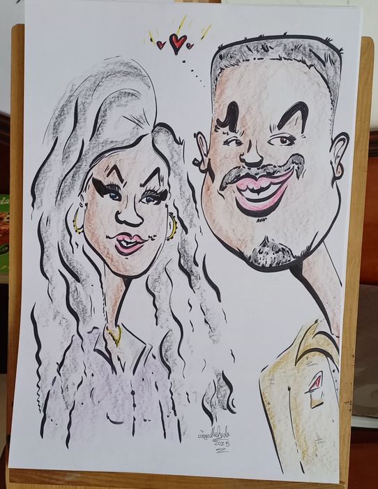 Cartoon simples por fotografia cor ou preto e branco