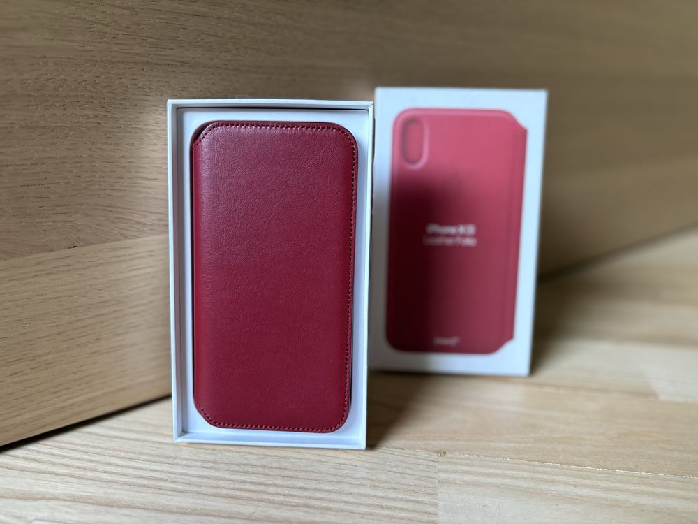 ORYGINALNE Etui Pokrowiec Apple iPhone XS Leather Folio RED MRWX2ZM/A
