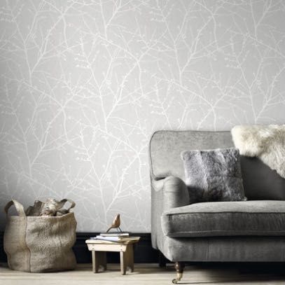 Papel de Parede Graham & Brown 33-274 Innocence Grey / Cinza Claro
