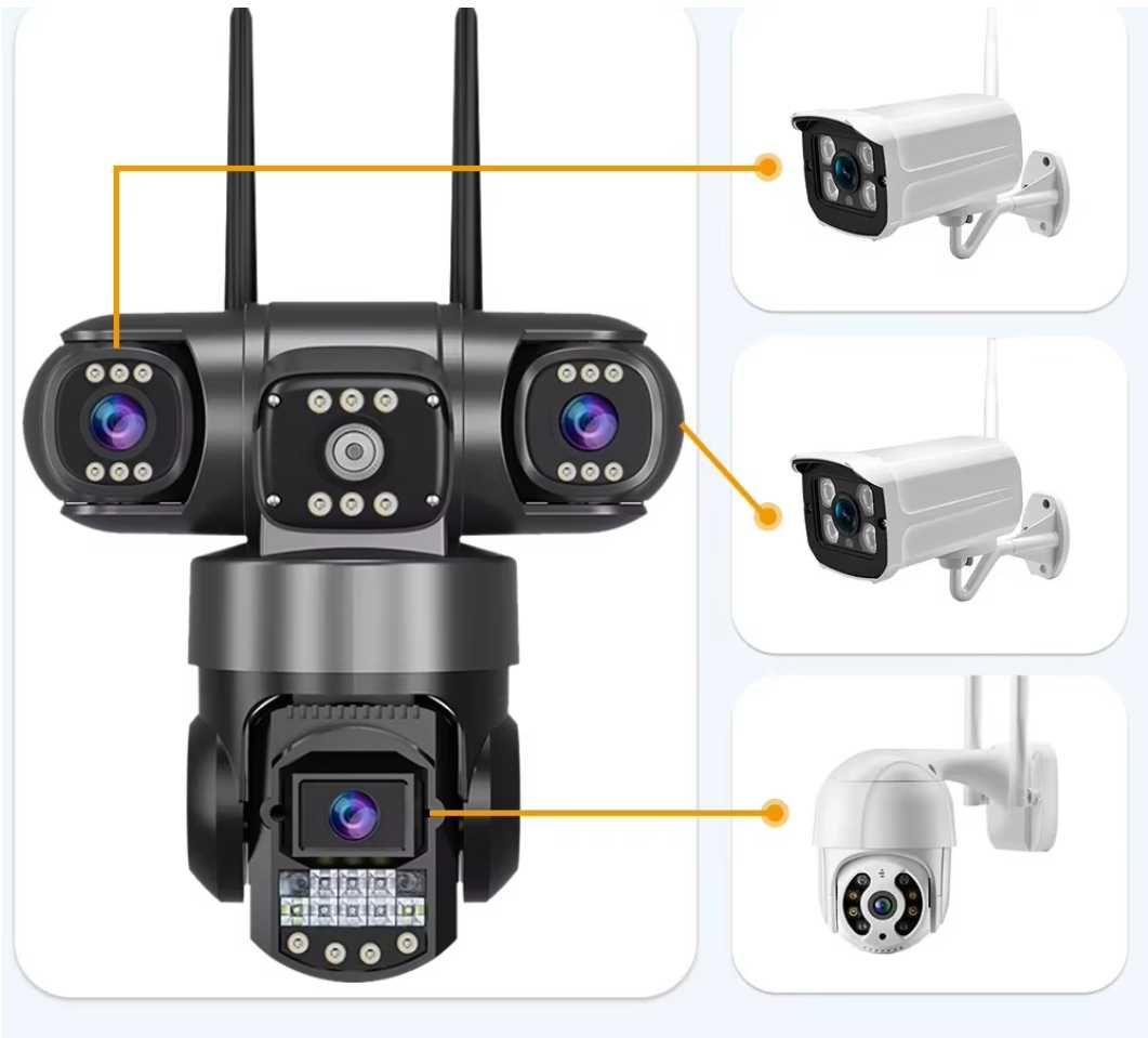 Kamera IP V380 Pro WiFi  12MP/3 obiektywy/ noktowizor kamery CCTV