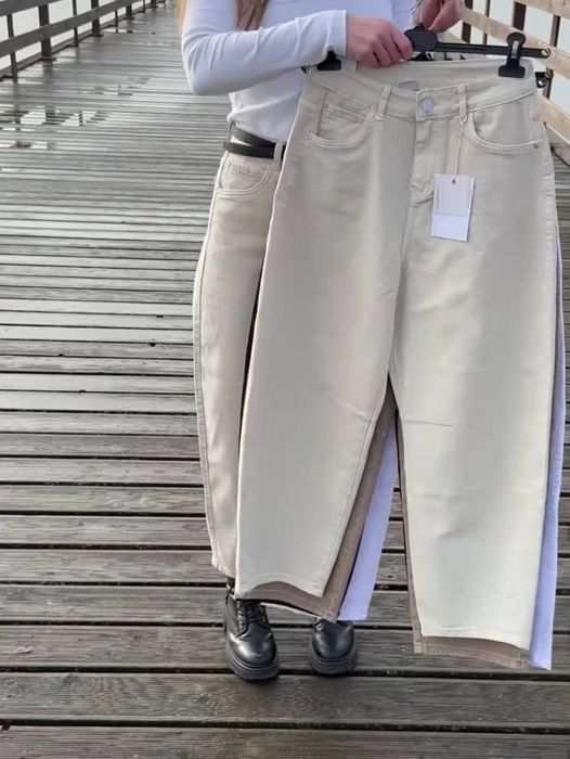 Promocja nowe spodnie szerokie M Sara beżowe