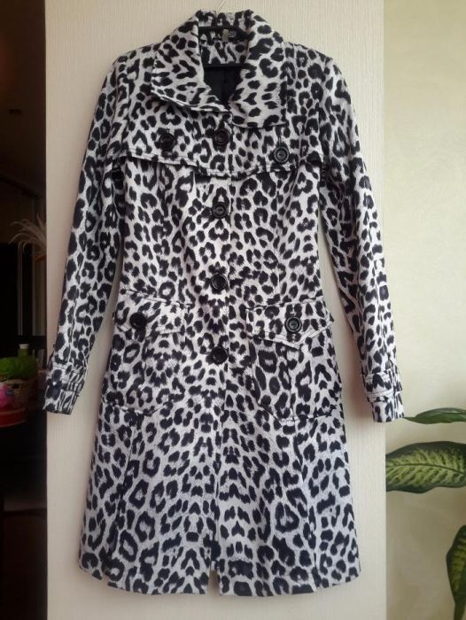 Плащ леопардовый лёгкий девушке школьнице р.34 (XS)