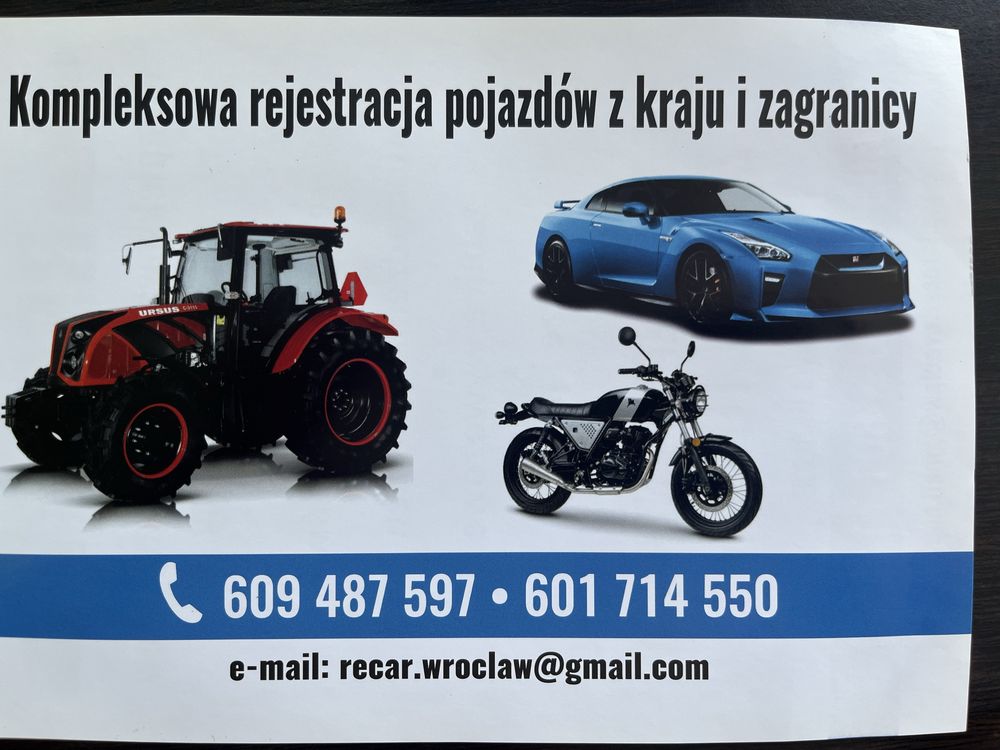Rejstracja pojazdów- Wrocław i okolice