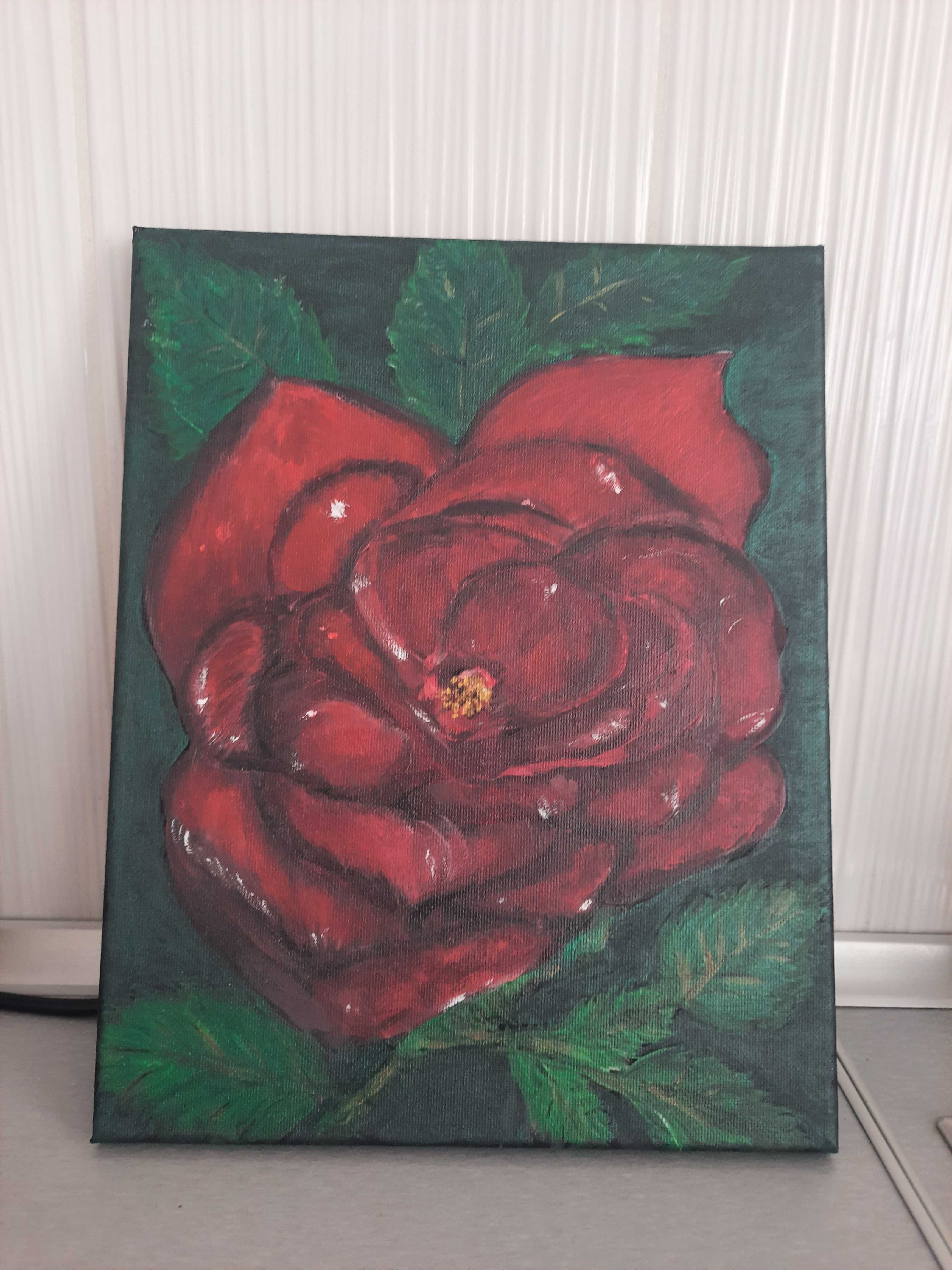 Obraz ręcznie malowany "Róża"