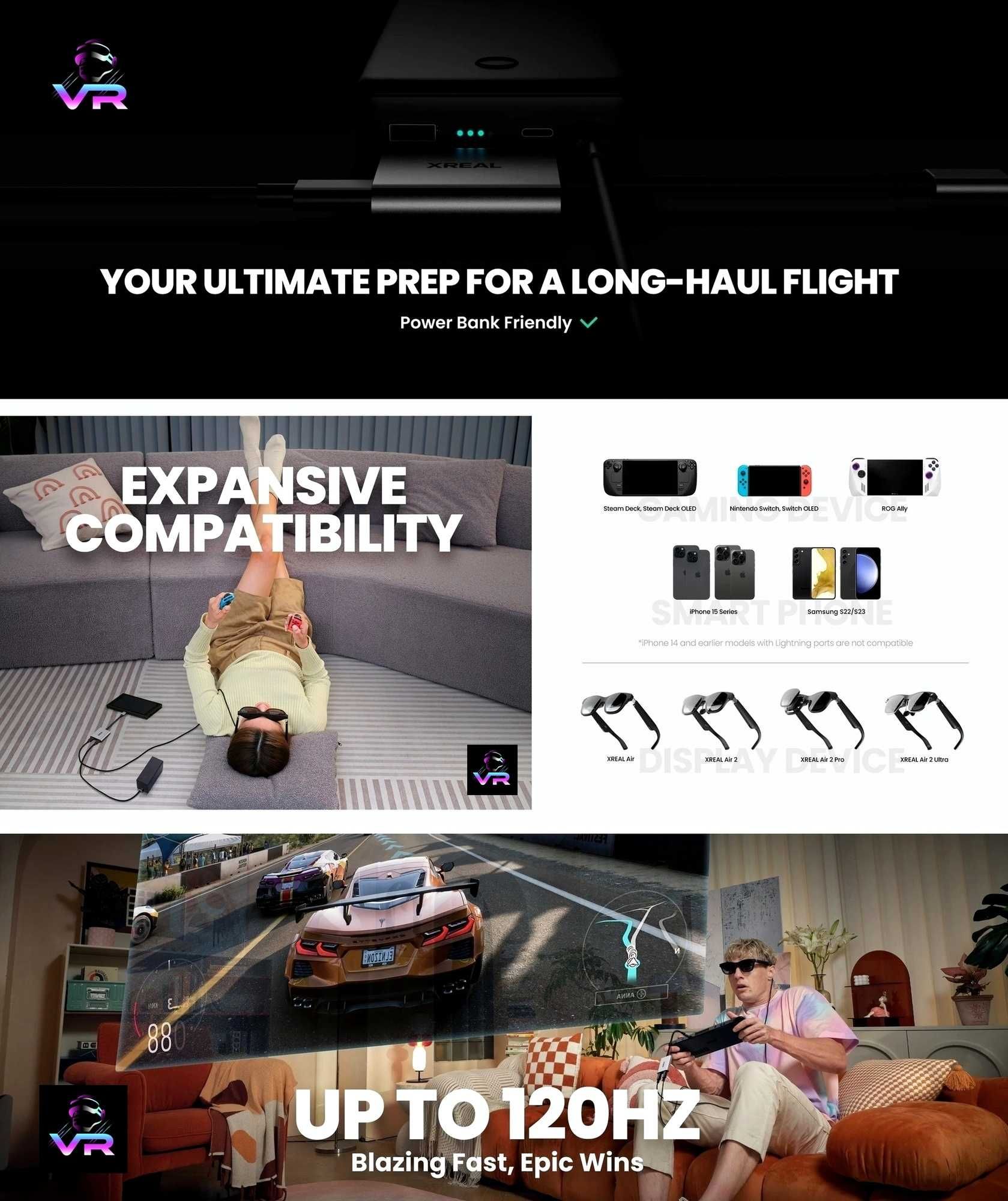 Адаптер для окулярів Xreal AR | XR Hub Adapter VITURE Rokid Steam Deck