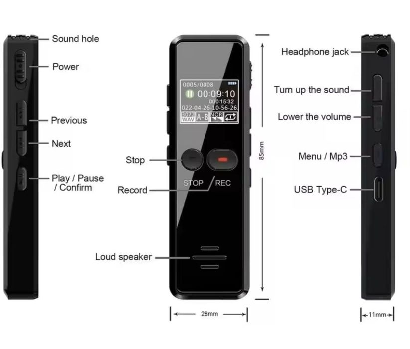 Диктофон Vandlion V90C  64 гб