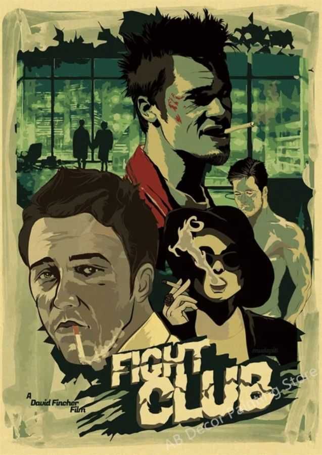 PIĘKNY plakat filmowy vintage FIGHT CLUB