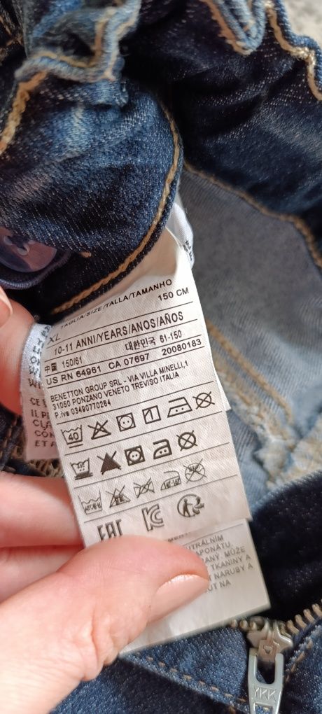 Wiosna Jeansy Benetton 150 xl dziewczece