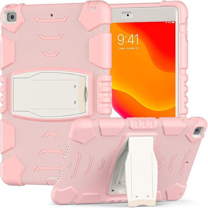 Etui do iPad 9/8/7 10.2" Pancerne z Podstawką Różowe
