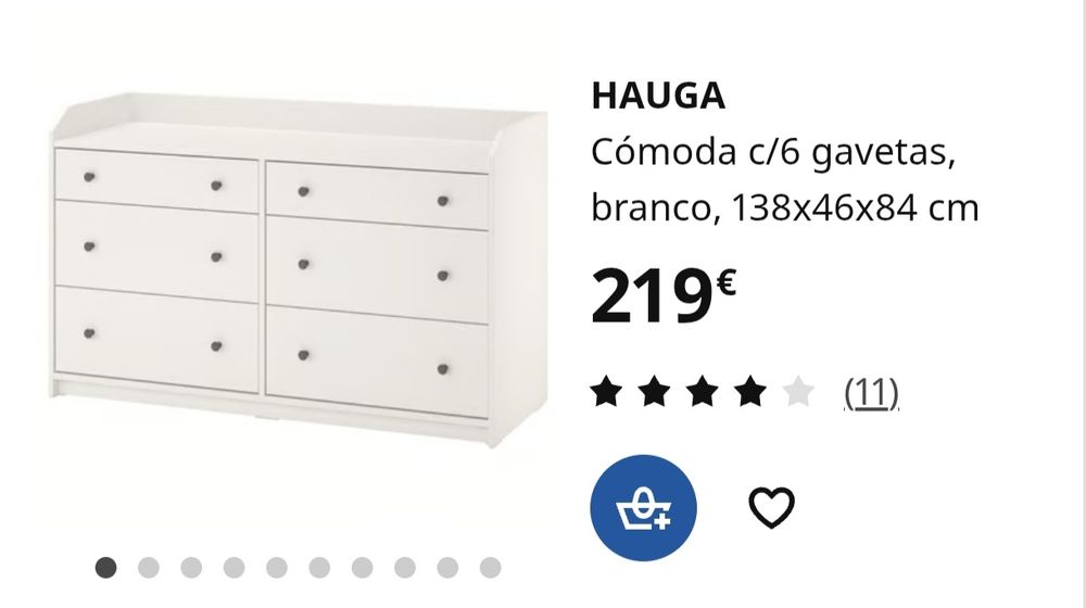 Cómoda IKEA HAUGA – cor personalizada verde menta