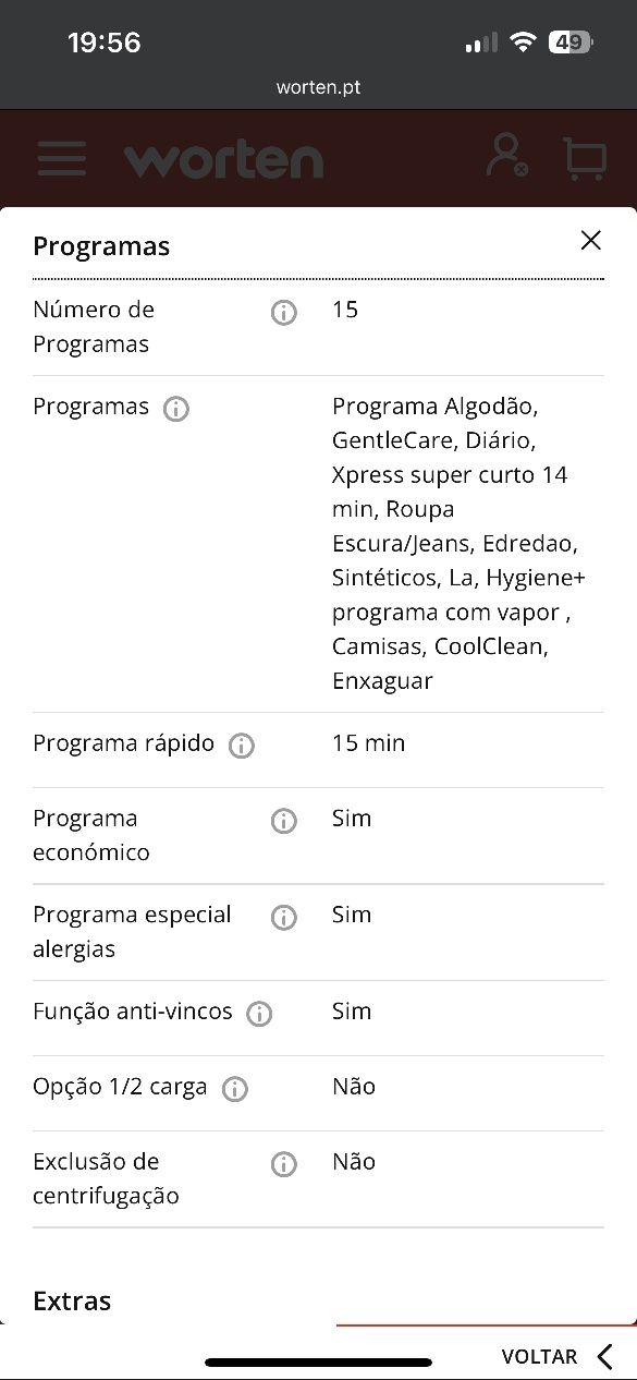 Máquina lavar roupa 10kg