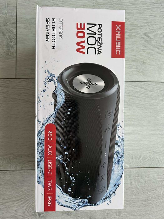 Nowy głośnik Bluetooth XMusic BTS850K 30W wodoodporny, TWS, powerbank