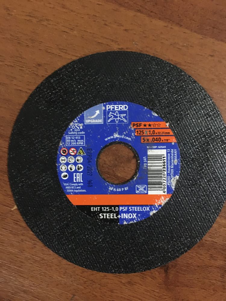 круг отрезной 125х1,0 psf steelox