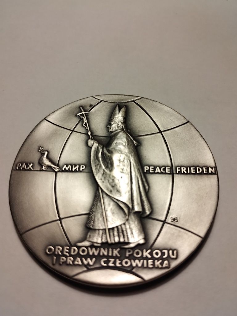 Medal Orędownik Pokoju i Praw Człowieka.x Lecie Pontyfikatu Jana Pawła