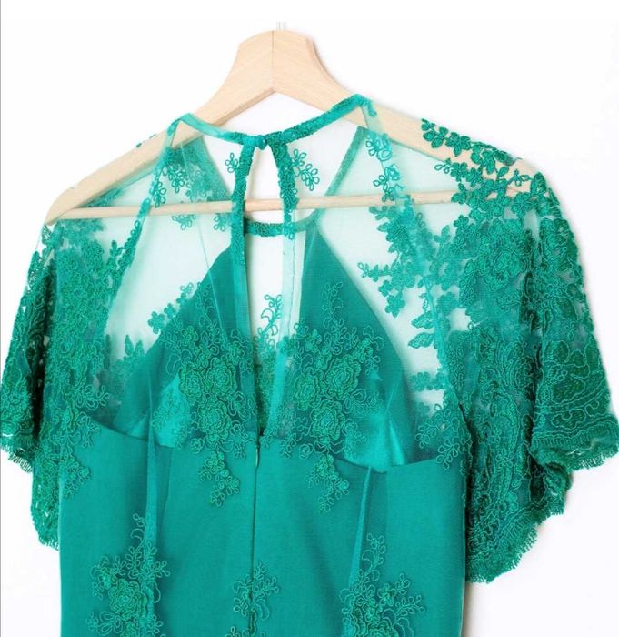 Vestido Festa em renda verde