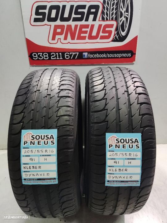 2 pneus semi novos 205-55r16 kleber - oferta dos portes 85 EUROS