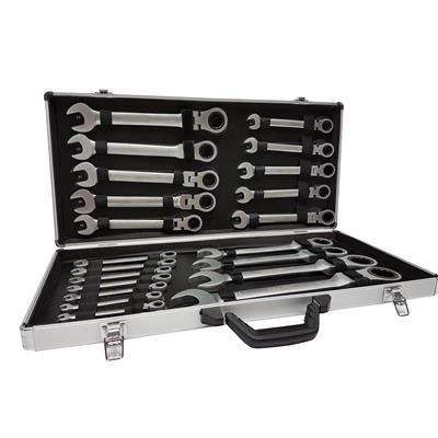 Klucze płasko-oczk grzechotka łamane 6-32mm 22szt