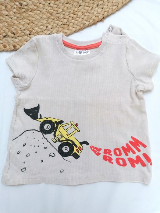 T-shirt Bege Canelada de Bebé