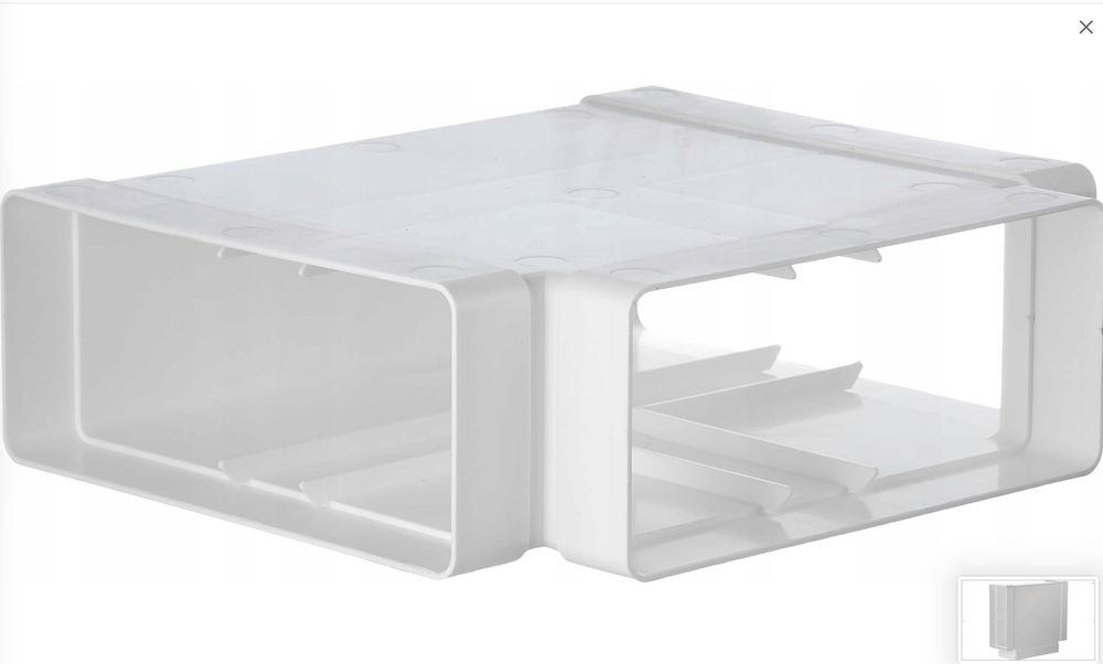 Trójnik poziomy do płaskich kanałów wentylacyjnych 220 x 55 mm