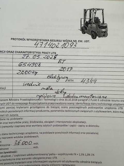 Wózek Jezdniowy Toyota SPE200D