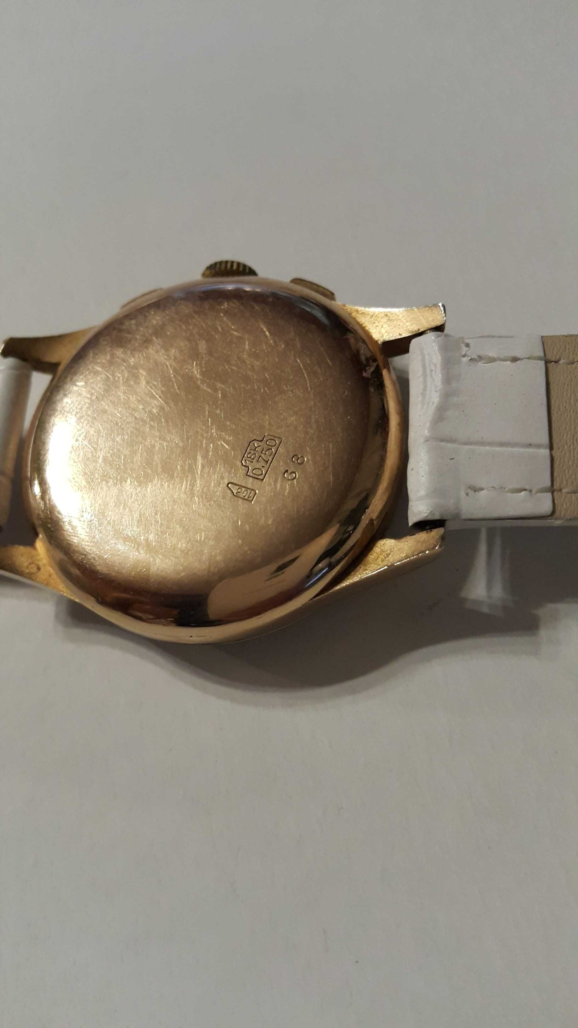 Złoty zegarek Chronographe Suisse, Chronograf, Antimagnetic, 17 Jevels