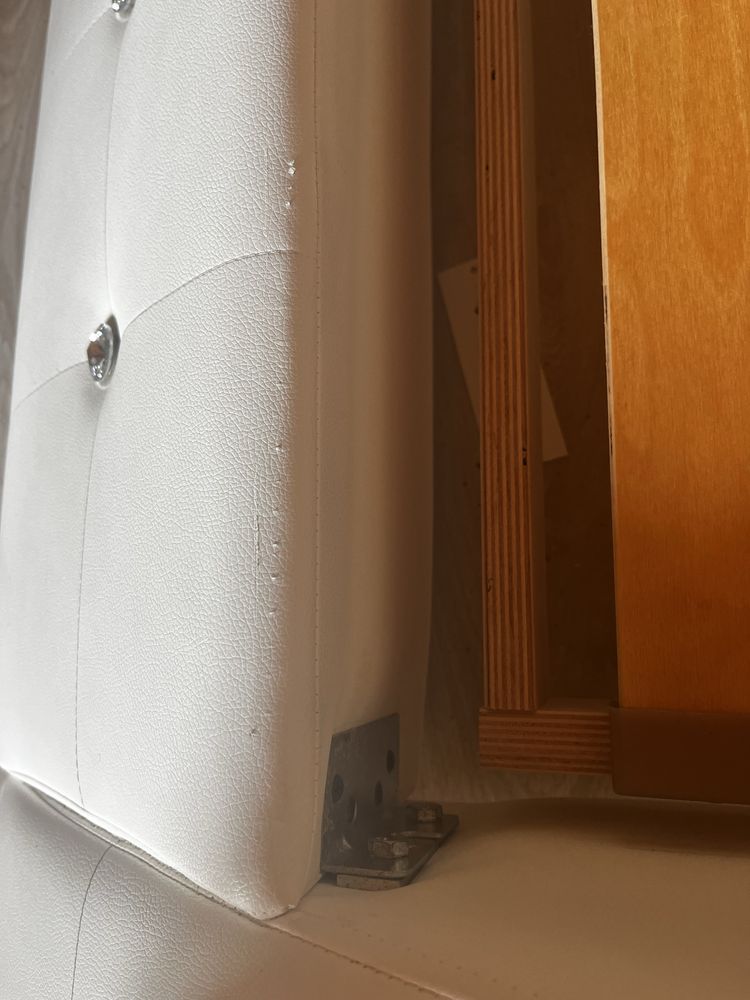 Łóżko 180x200 beżowa ekoskóra podświetlenie led