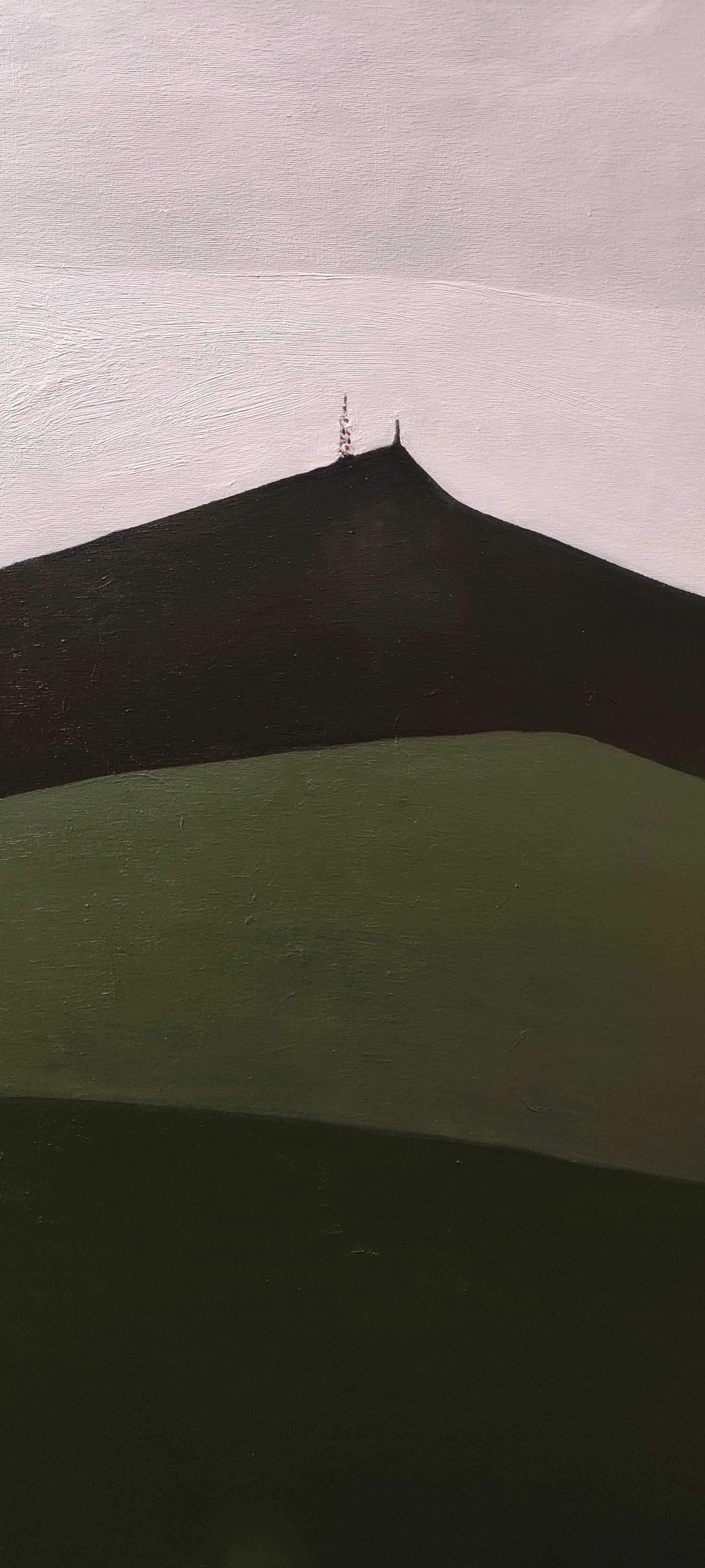 Obraz "Ślęża" 70x100 cm, 2025, akryl i olej na płótnie