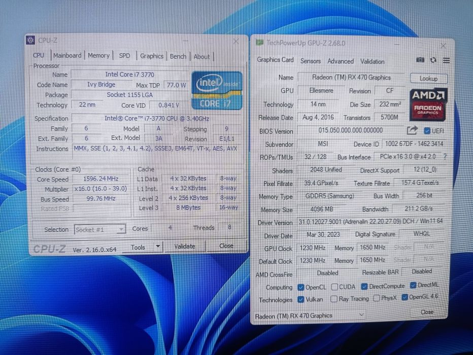 Игровой компьютер ПК системный блок Intel і7/16Gb/RX470/SSD256+500