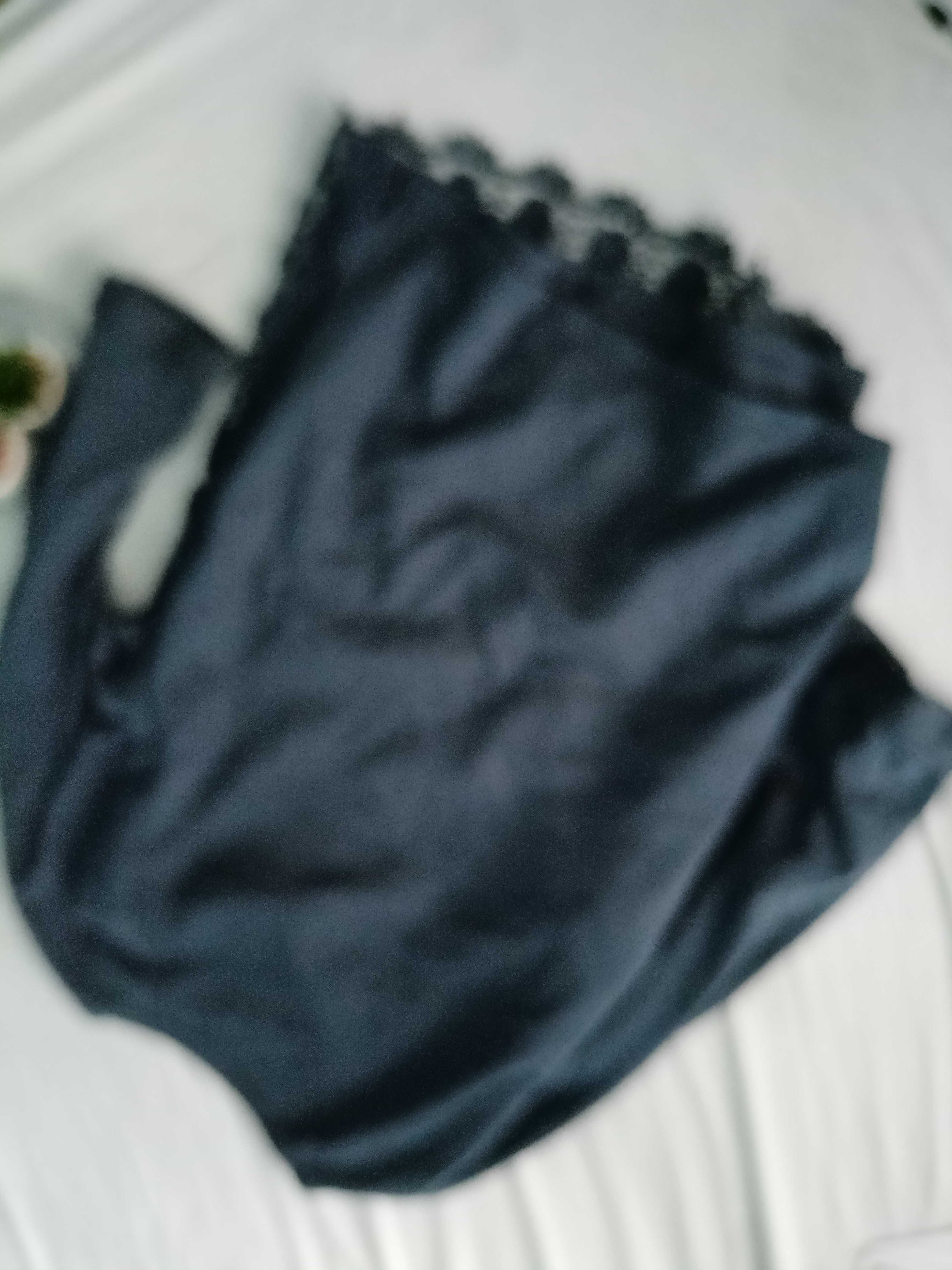 granatowa bluza dresowa koronka gipura elegancka 38 M