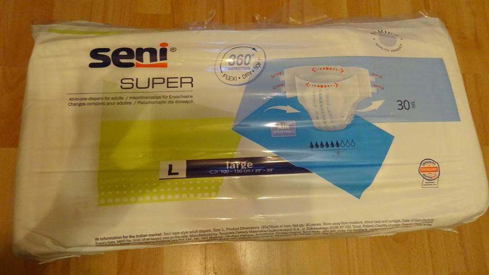 Seni Super pieluchomajtki L, 30 szt
